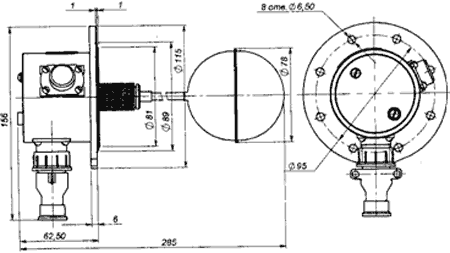 Конструкция, габаритные и установочные размеры ДРУ-1ПМ