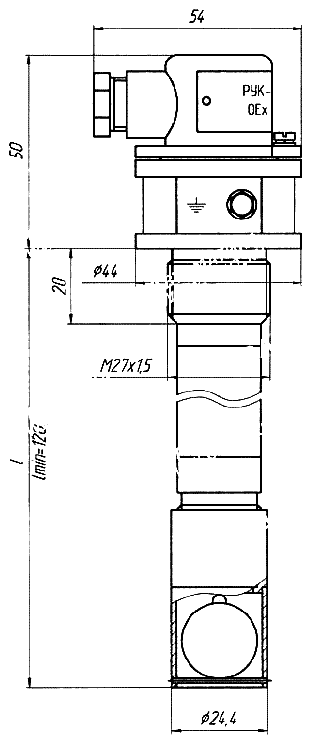 Габаритные и присоединительные размеры реле уровня РУК-304